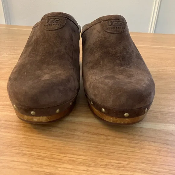 UGG Chocolate Suede Women's Clogs - Picture 3 of 11